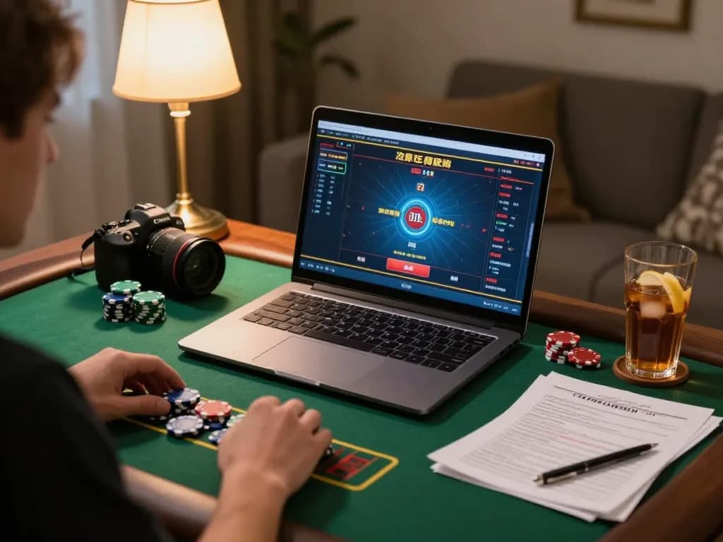 Experience the thrill of lc88 online gaming with a player strategizing during a live casino game.