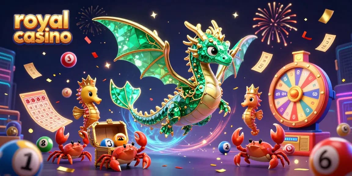 Join the royal casino adventure with vibrant games, crabs carrying treasure, and festive elements!