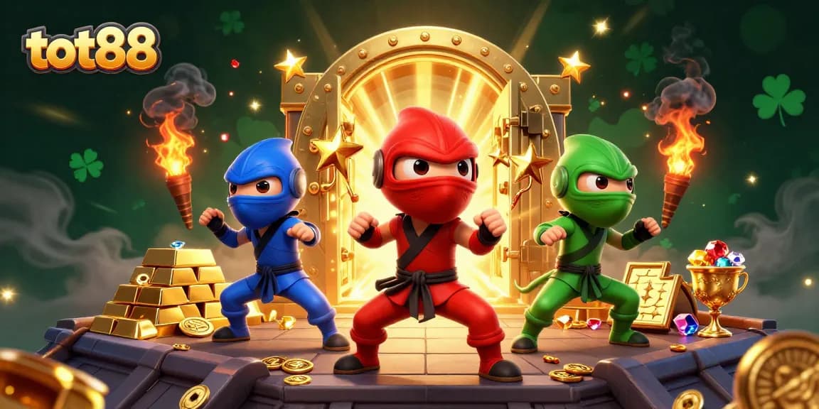 Engage in thrilling gameplay with tot88's dynamic ninja chameleons amidst dazzling treasures.