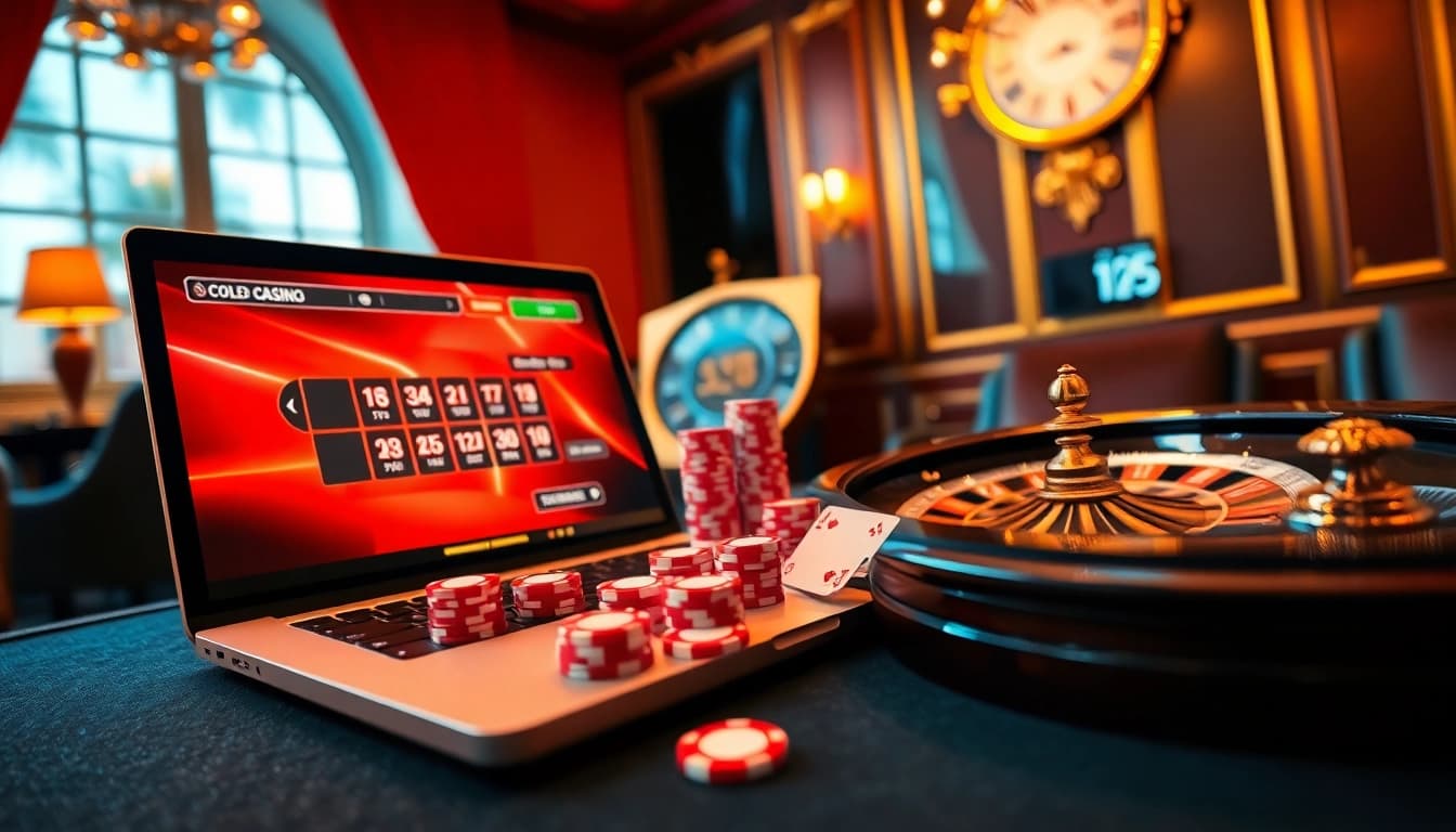 Exciting online gambling scene showcasing home jl55 betting strategies with vibrant decor and poker elements.