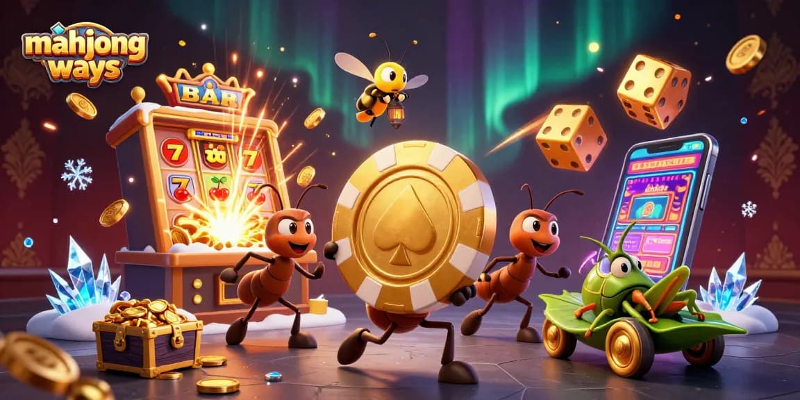 Engage with mahjong ways as adorable ants carry a giant chip through a casino world.