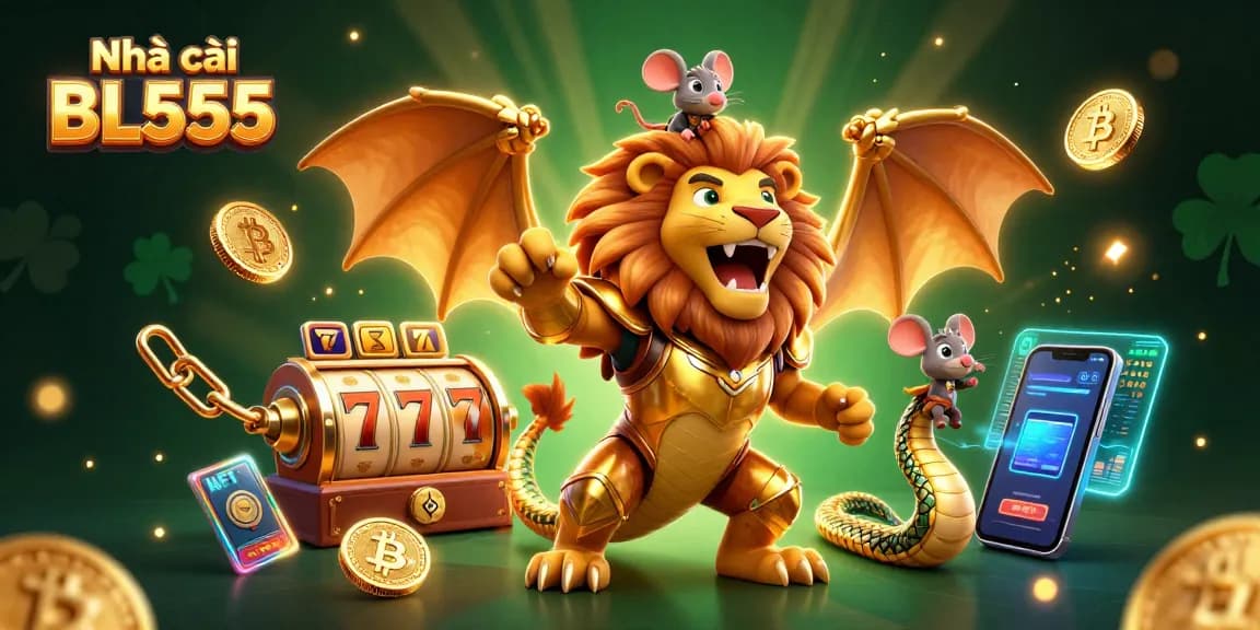 Engage in thrilling gameplay with Nhà cái BL555, featuring vibrant animated characters and rich casino elements.