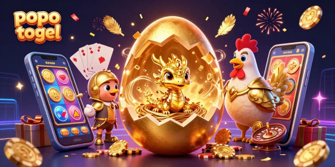 Play and win big with popo togel on golden chips and a vibrant slot game!