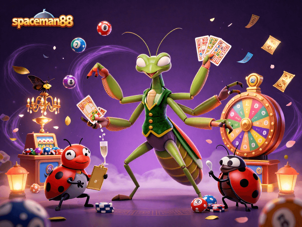 Engage with spaceman88 as you spin colorful lottery balls in an interactive online casino atmosphere.