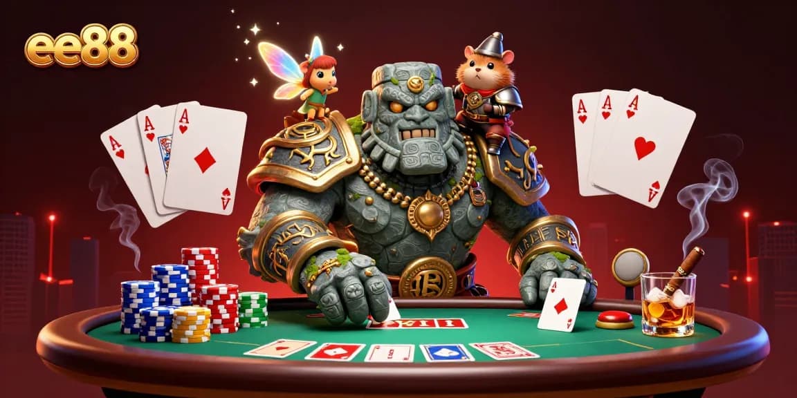 Join the ee88 adventure at the casino with vibrant poker action and magical characters!