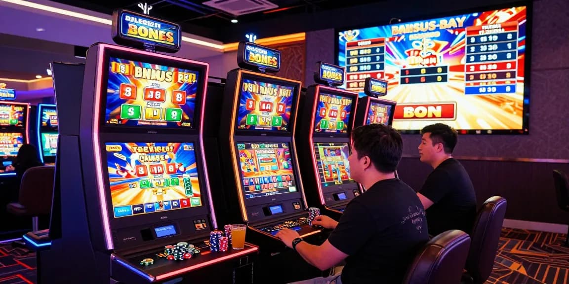 Players enjoying thrilling bonus buy slots in a vibrant online casino atmosphere.