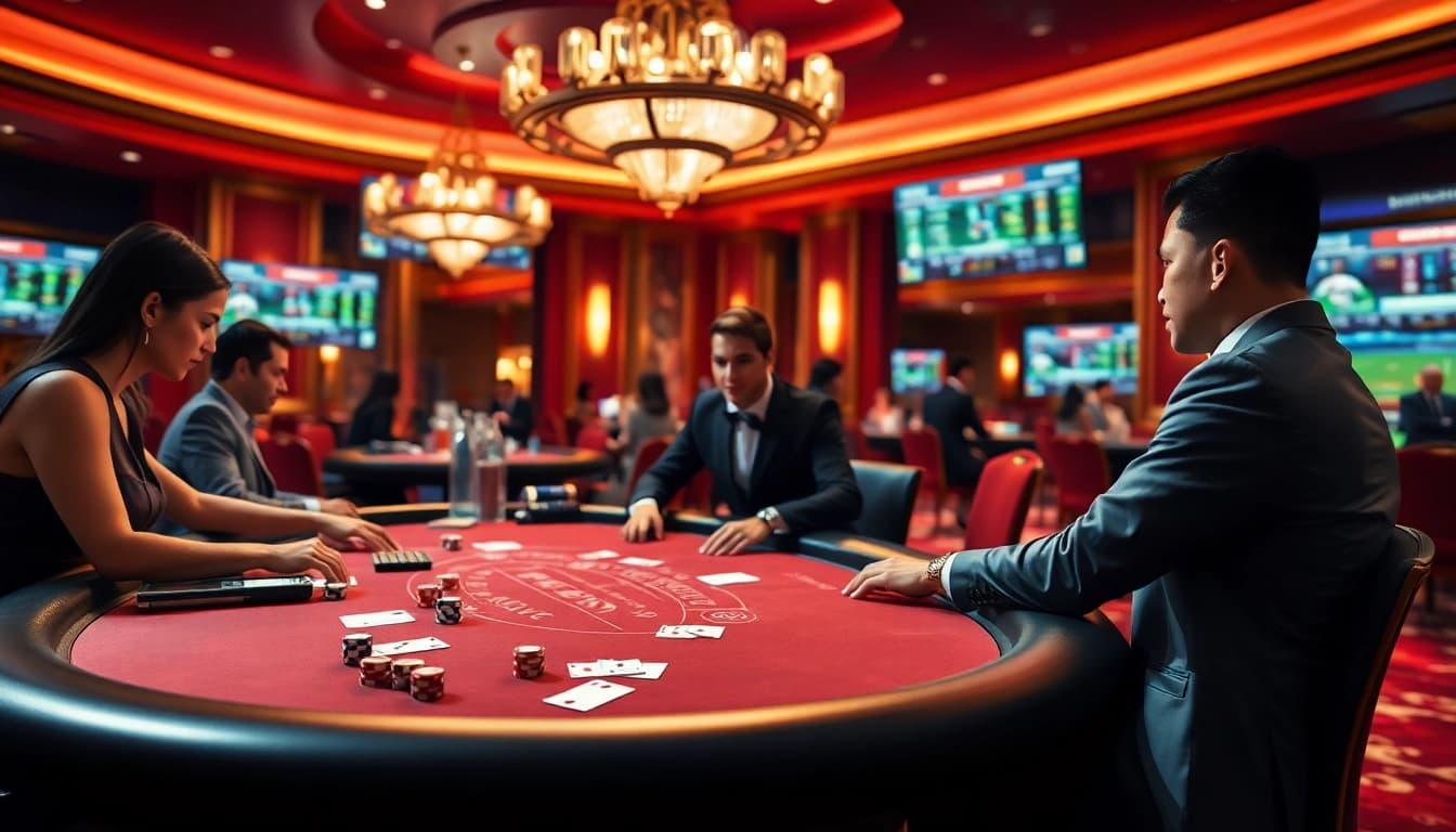 Experience the thrill of real-time ผลบอลสด updates while engaging in a high-stakes casino game.