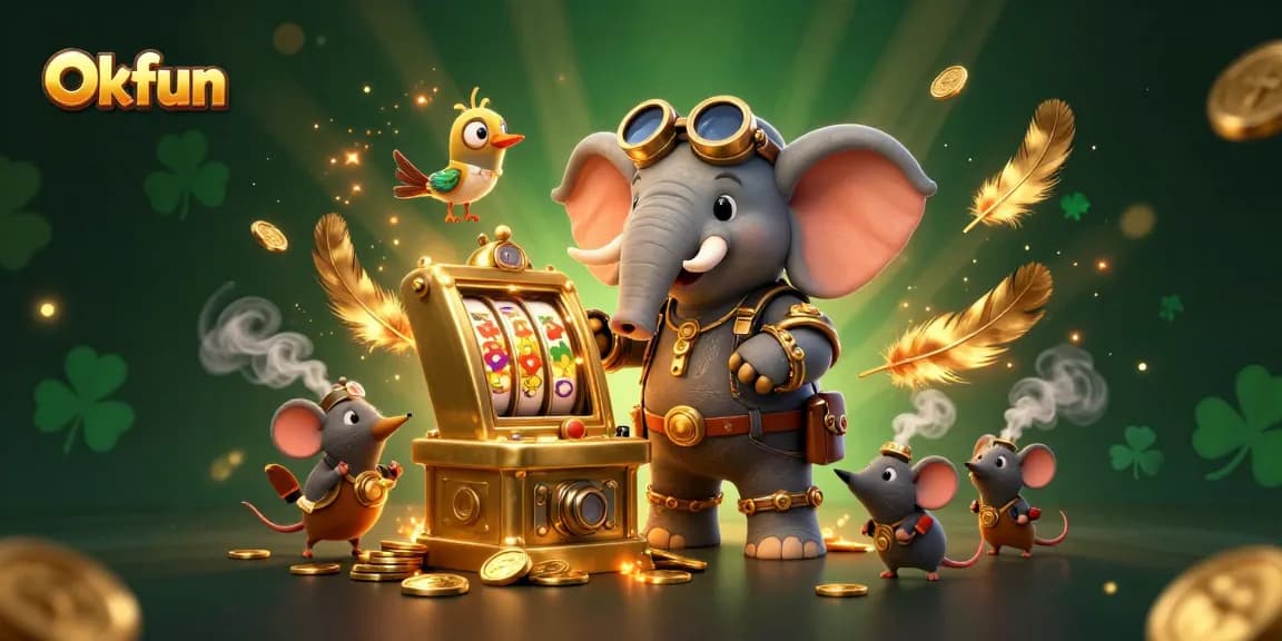Play and win big with Okfun's 3D slot machine illustrations full of engaging characters and magical elements.