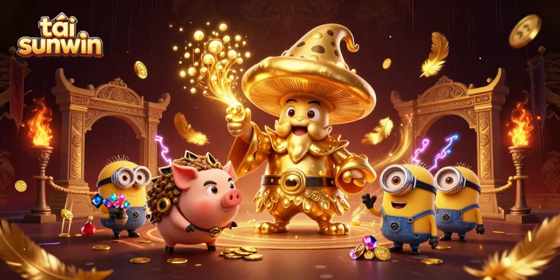 Engage in gaming excitement with tải sunwin, featuring vibrant 3D characters and cinematic casino elements.