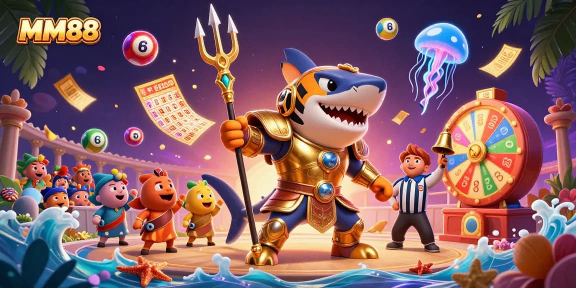 Engage in thrilling action at MM88 with dynamic casino games depicted in a vibrant underwater scene.