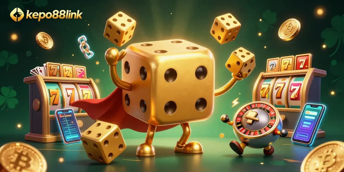 Experience exciting slot gameplay with KEPO88link's vibrant 3D illustration full of winning elements.