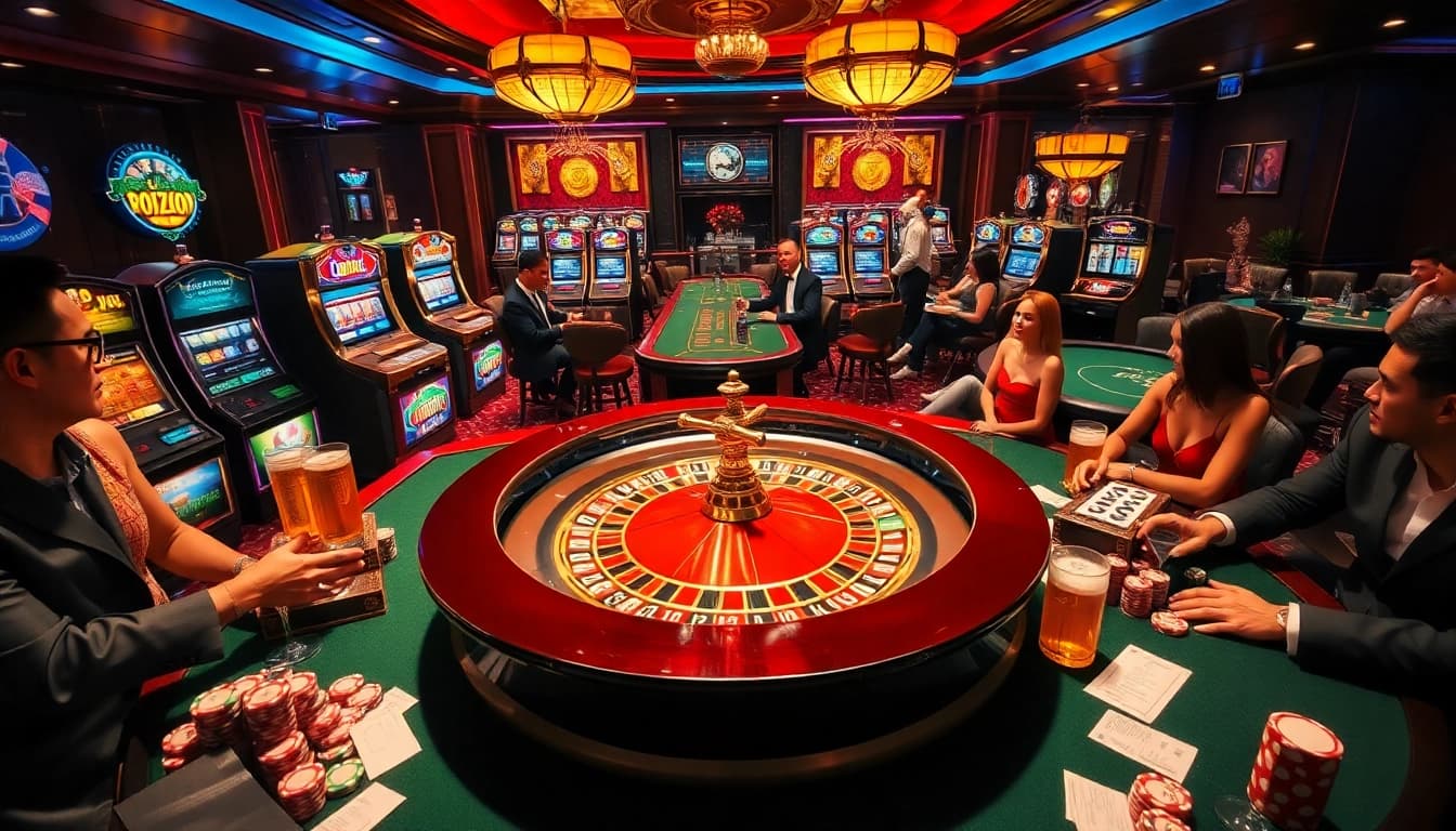 Join the excitement at https://zx88.tech/ with players betting big at a lively casino table.