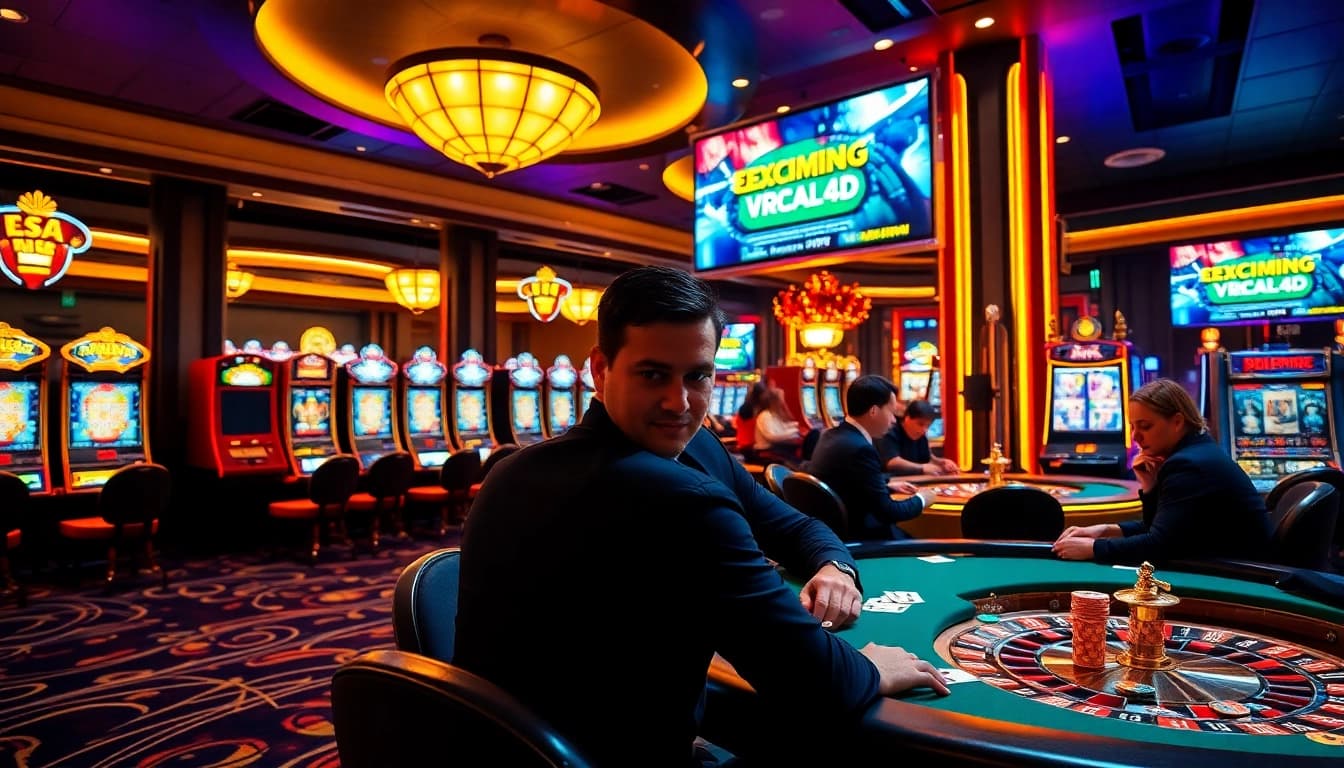 Players strategize at a vibrant casino table, exploring viral4d gaming opportunities.