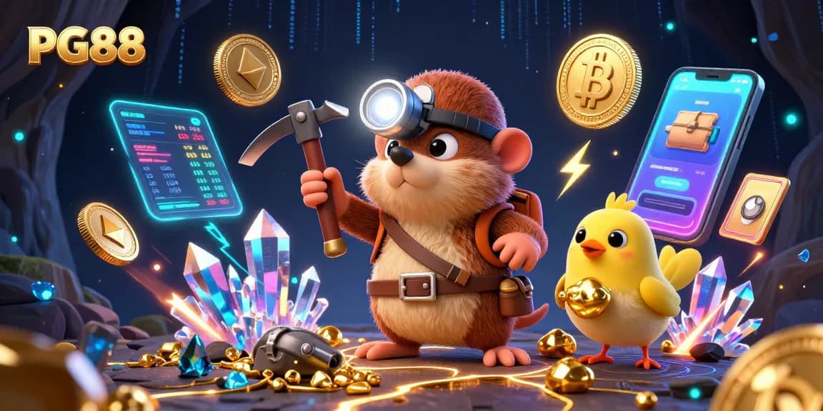 Experience thrilling gameplay at PG88 with treasure hunting moles and crypto coins.