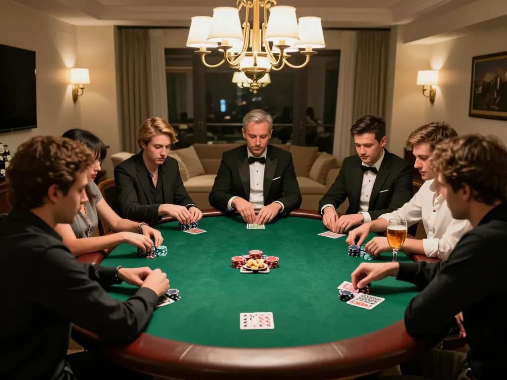 Experience an engaging poker night with du88 gameplay strategies and friends sharing in the action.