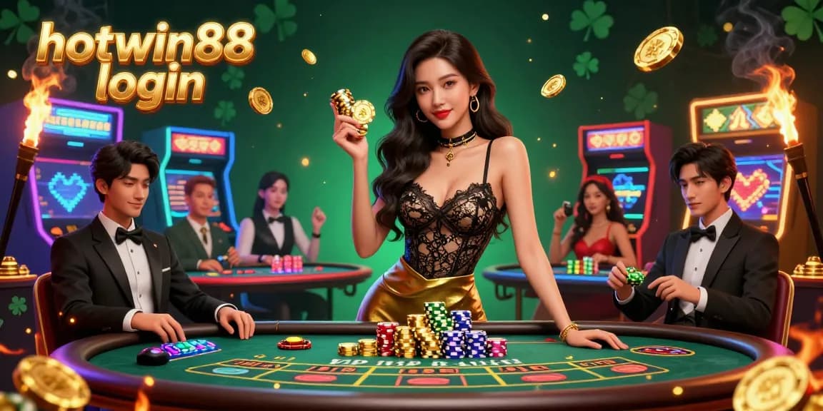 Experience the excitement of hotwin88 login with a glamorous Asian woman at a VIP baccarat table.