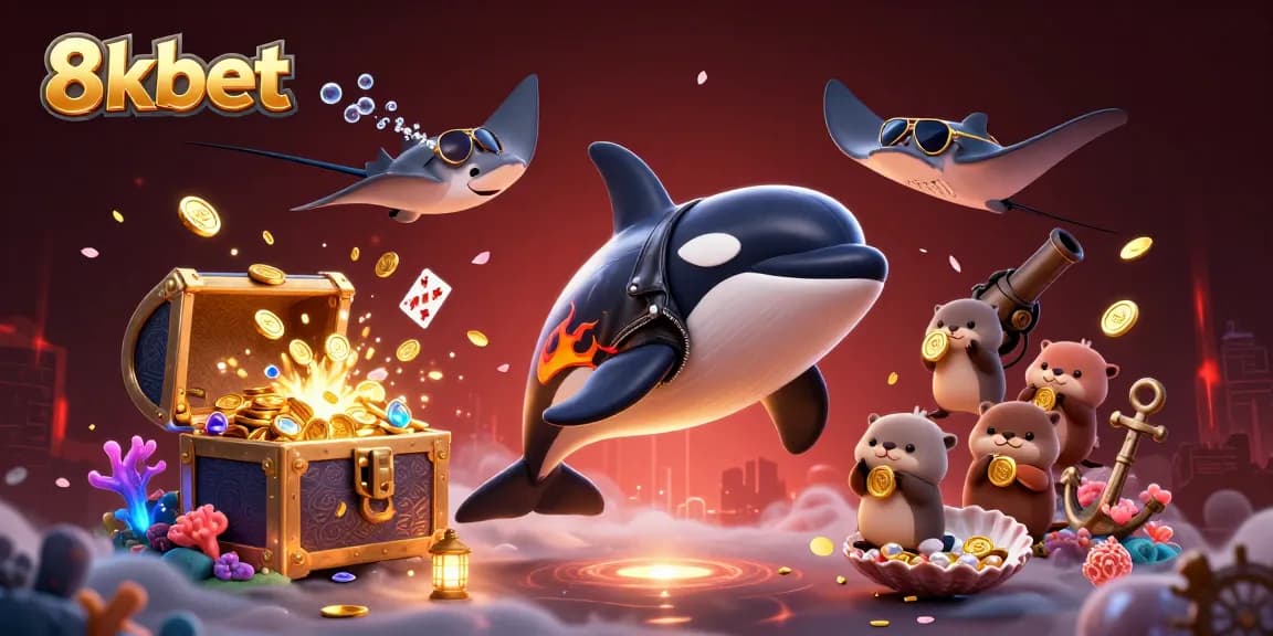 Experience thrilling gameplay at 8xbet with sea creatures and treasures in a vibrant 3D scene.