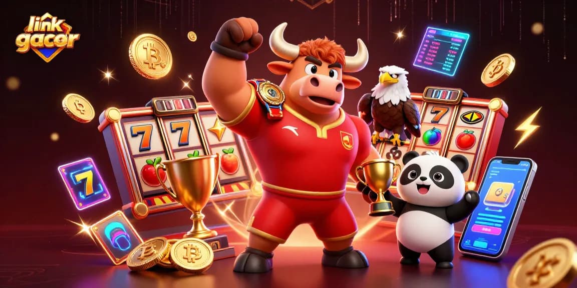 Engage with link slot gacor using fun slot reels and win big with this festive casino illustration