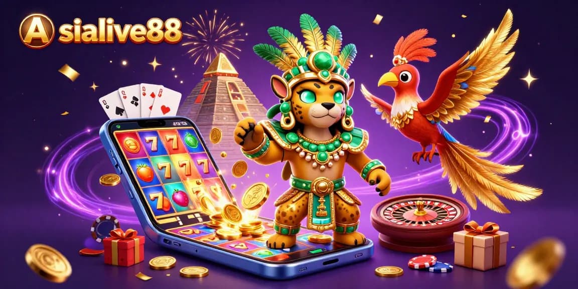 Experience thrilling gameplay with Asialive88's vibrant slot games featuring lucky 7s and colorful thematic scenes.