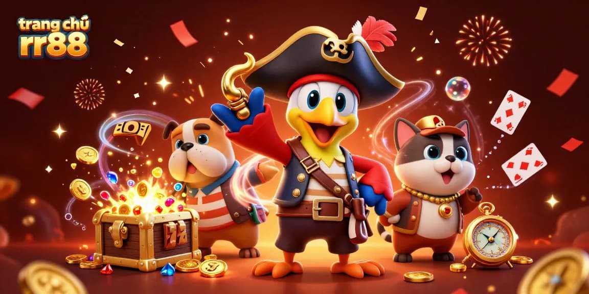Experience exciting gaming at trang chủ rr88 with vibrant pirate characters and casino themes.