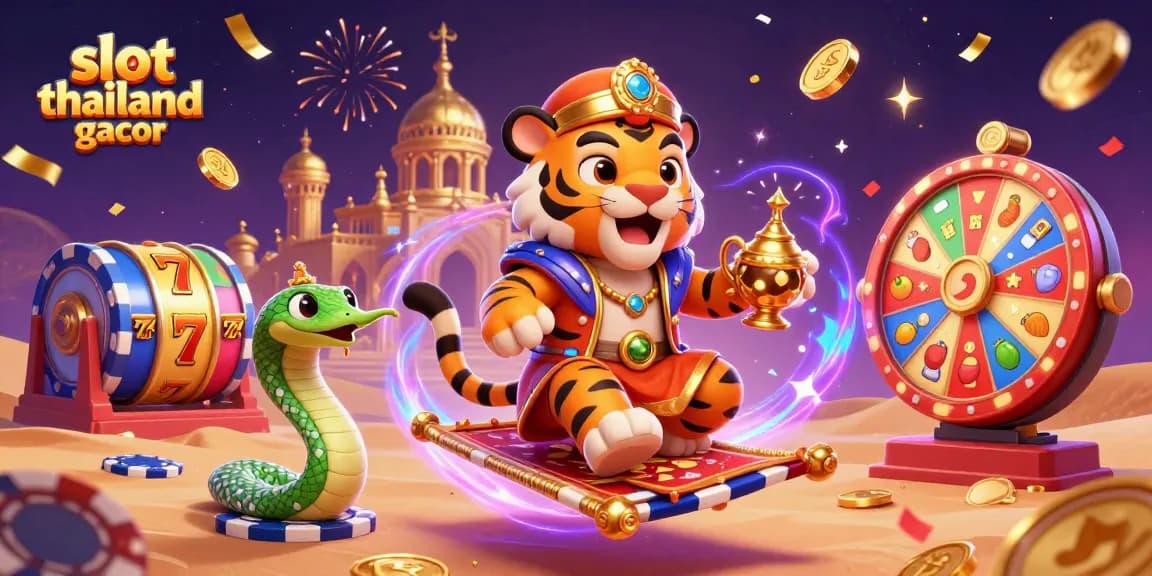 Spin and win big with slot thailand gacor in this vibrant, exciting 3D casino illustration.