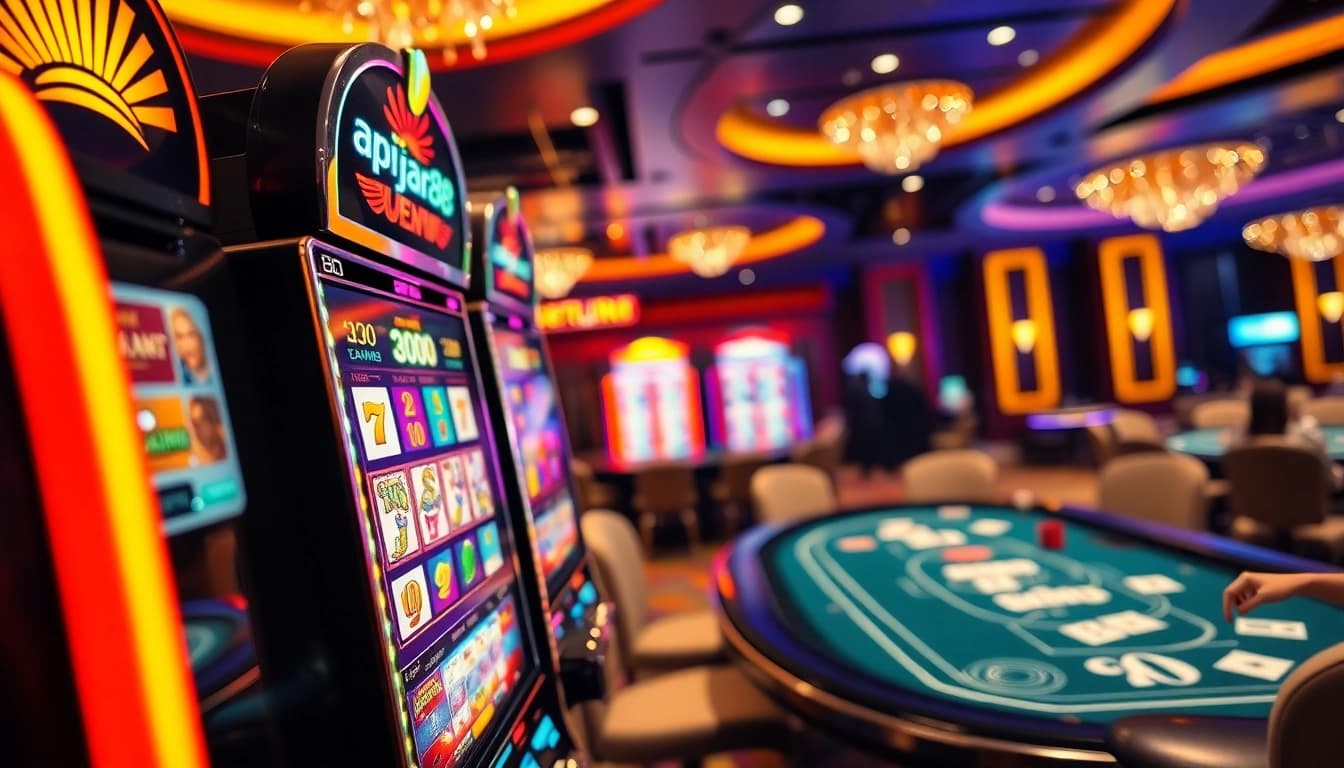 Experience the thrill of slot online apiraja88 with vibrant machines and casino excitement.