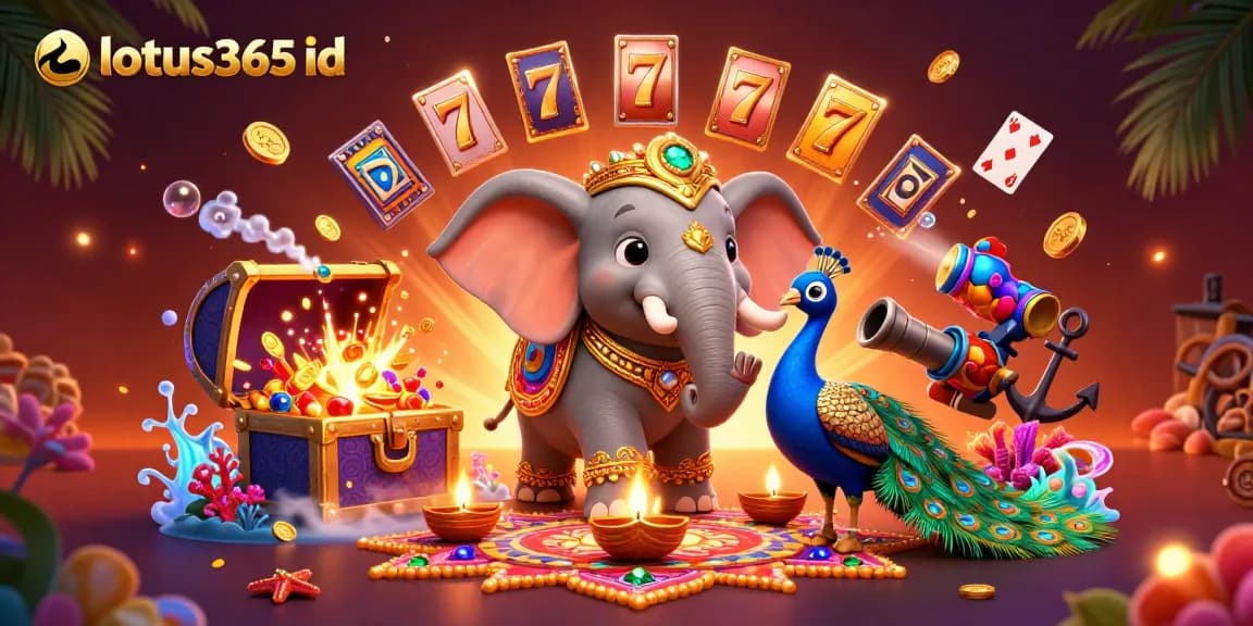 Engage in winning strategies with your lotus365 id surrounded by vibrant casino elements and Diwali festivities.