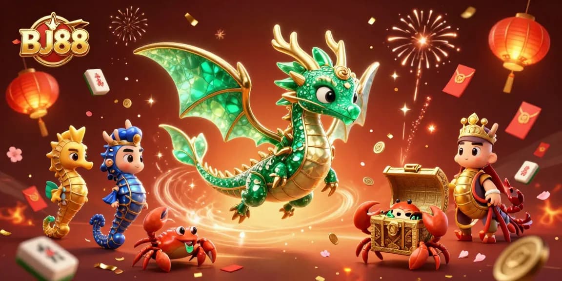 Experience the thrilling BJ88 casino world with vibrant characters, magnificent treasures, and engaging gameplay elements.