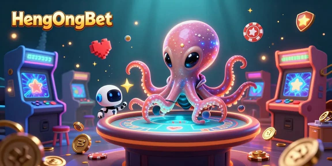 Engage with HengOngBet's dynamic gaming universe featuring an alien octopus at a poker table.