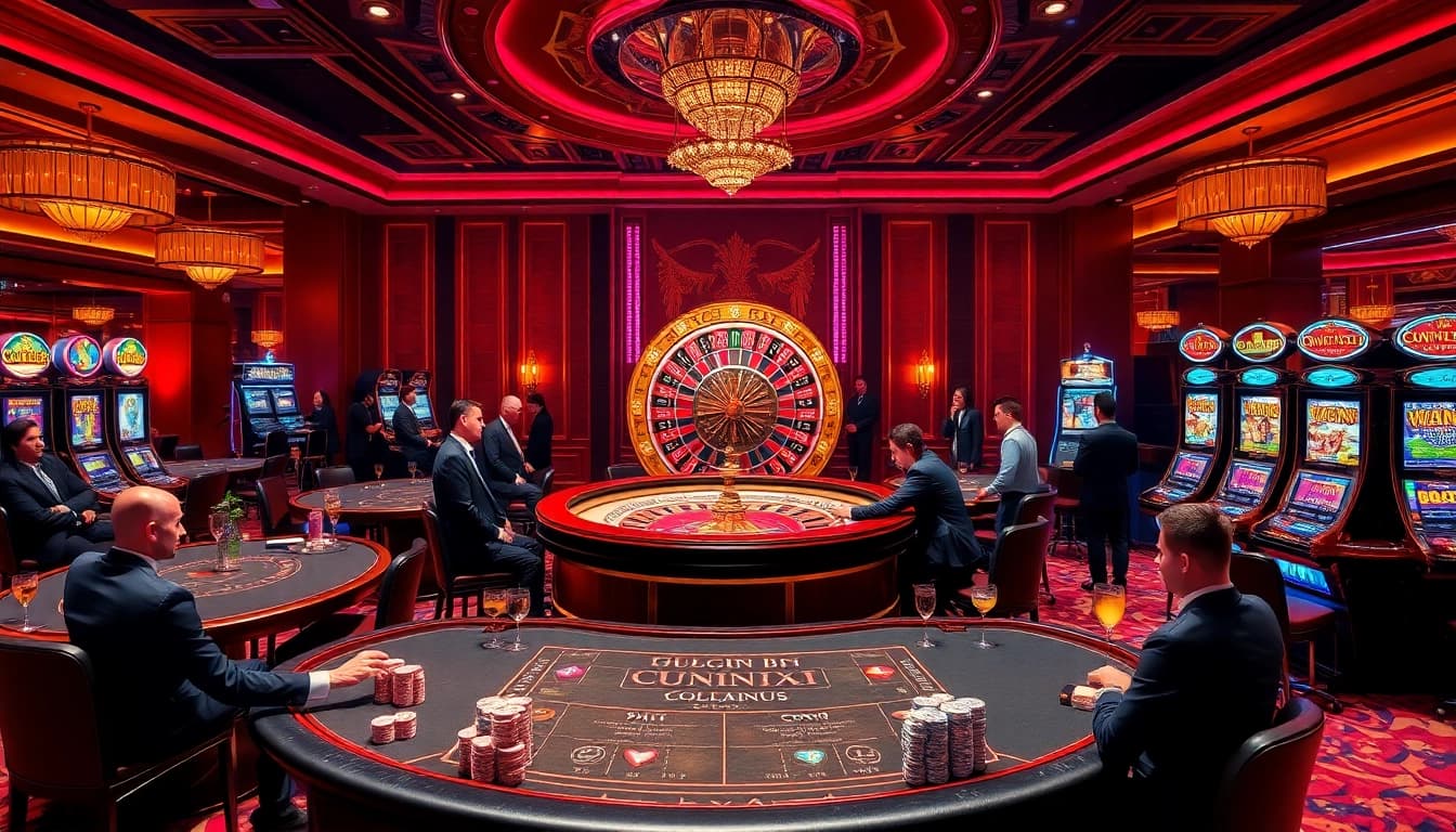 Excitement builds as players engage at the luxurious king 88 casino, featuring roulette and poker.