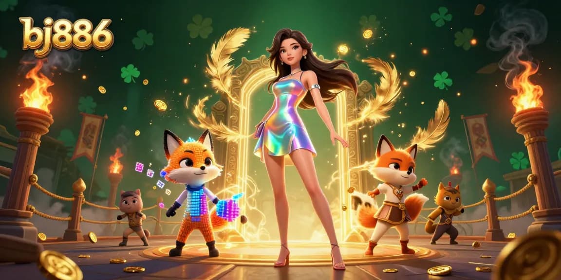 Engage in thrilling gambling adventures at bj886 with colorful characters and immersive gaming elements.