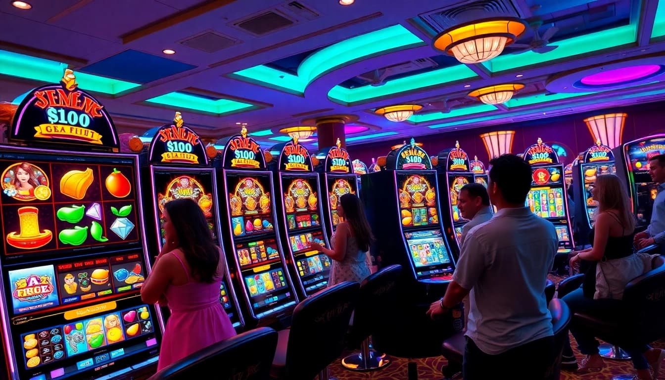 Experience the thrill of winning at slots777 machines in a vibrant casino setting.