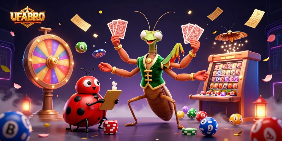 Win big on UFABRO with an exciting 3D casino scene featuring dynamic games and vibrant elements.