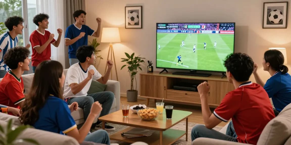 Enjoying كورة لايف with friends during thrilling live football match