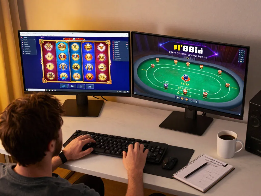 Engaging online gaming session at home with 88i com showcasing vibrant slot games.