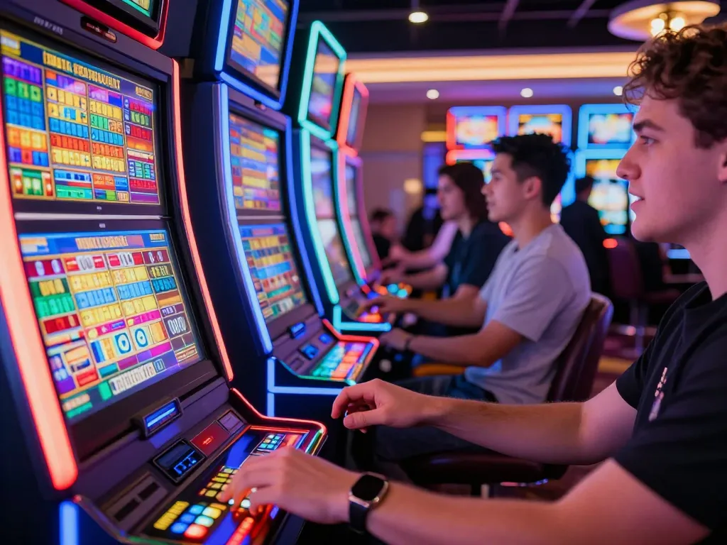 IDNSCORE players enjoying an exciting slots game with vibrant visuals and immersive gameplay
