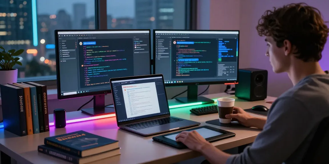 Engaging in an AI spicy chat on a sleek laptop in a modern workspace.