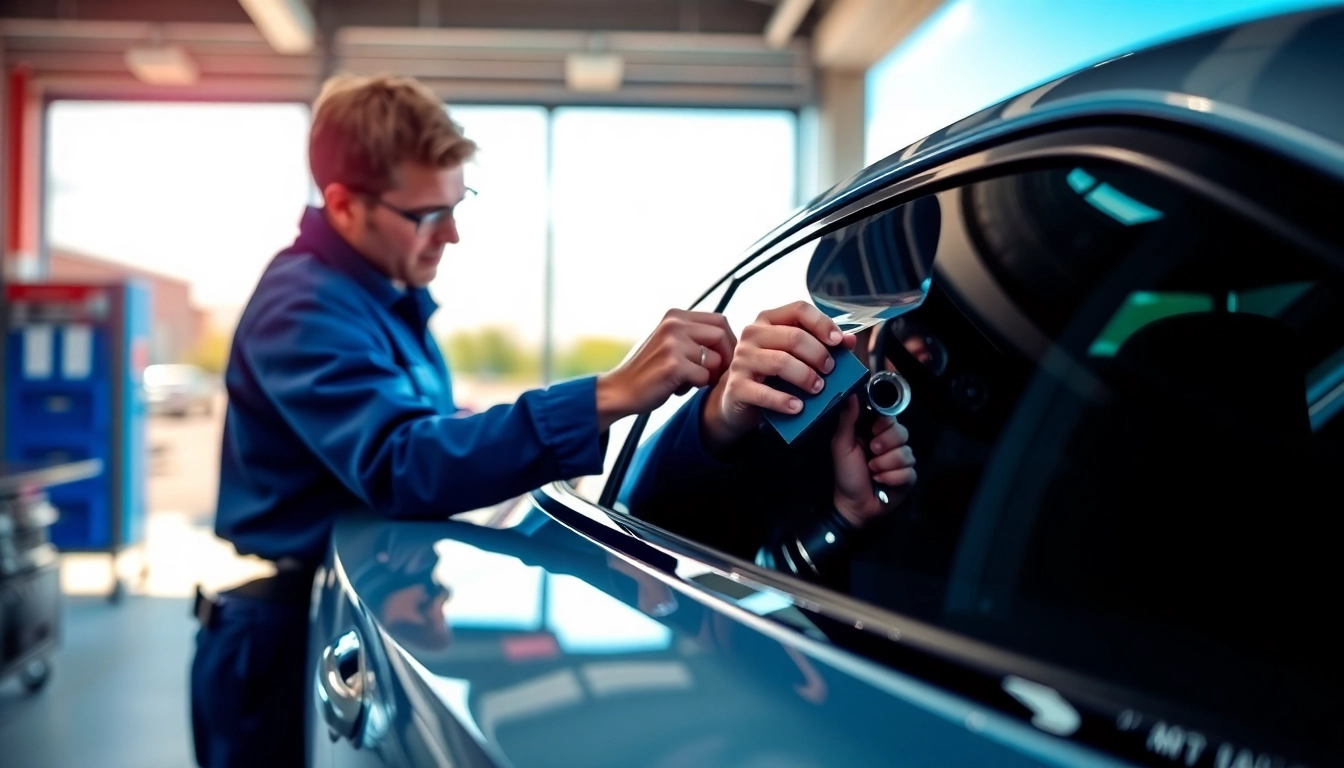 Apply auto window tint near me for UV protection and aesthetic enhancement.