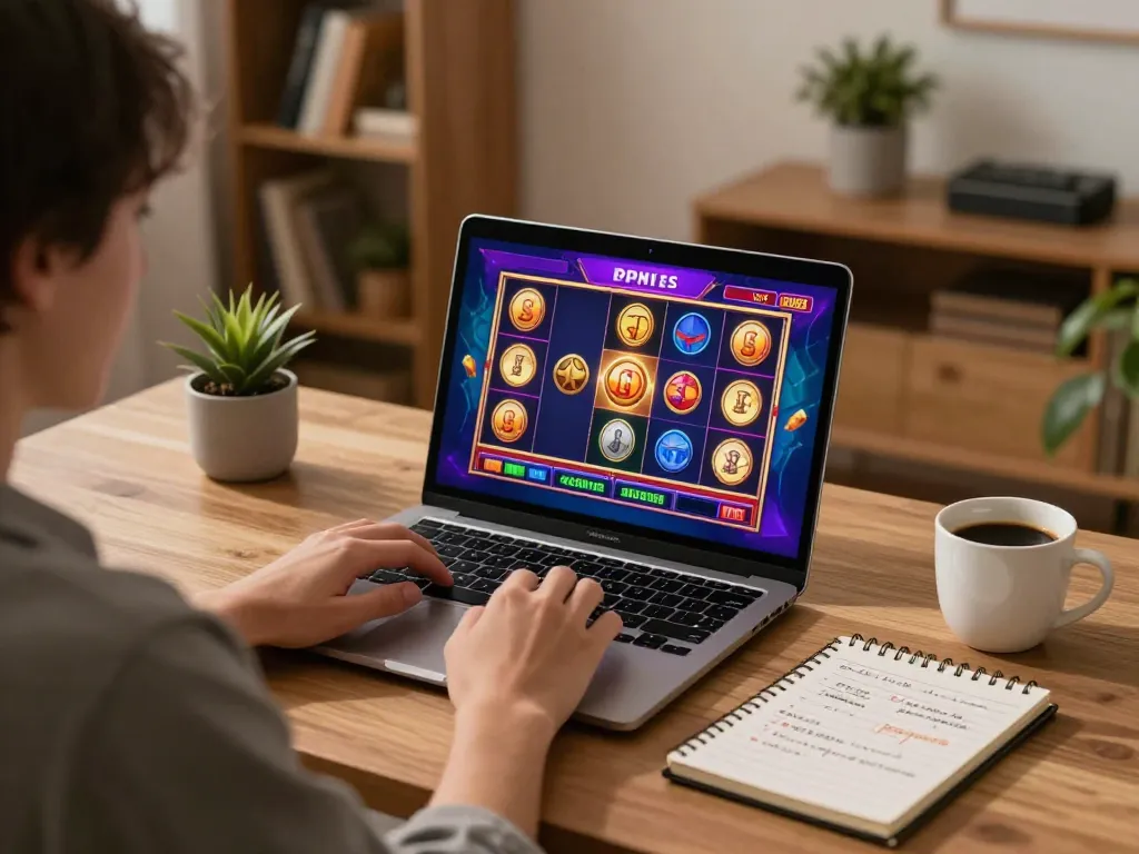 Engaging with Demo Slot Pragmatic on a laptop at home while managing bankroll strategies.