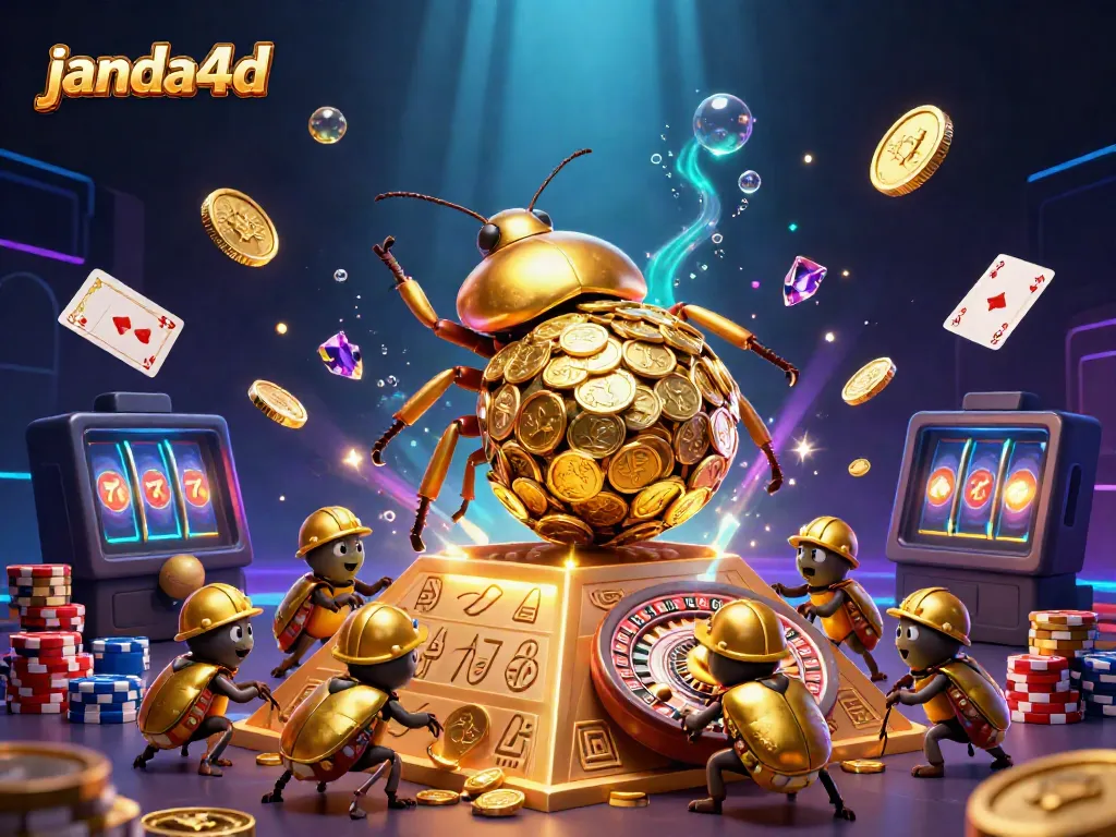 Janda4d menghadirkan keseruan permainan kasino dengan koin emas dan simbol casino menarik.
