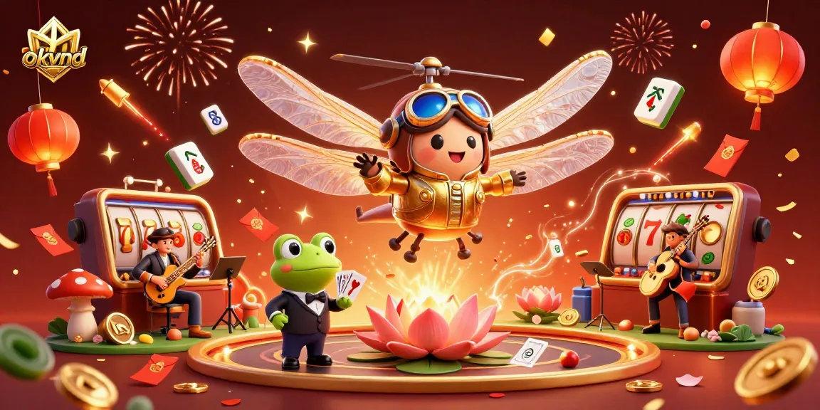Experience excitement with okvnd in a vibrant casino scene featuring animated characters and dynamic gaming elements.