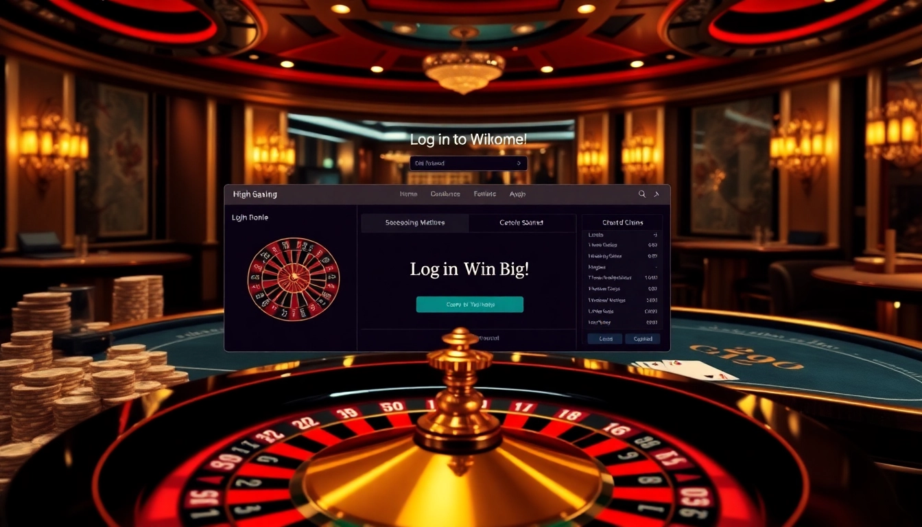 Engaging login interface for đăng nhập okfun with roulette and cards, inviting gamblers to win.