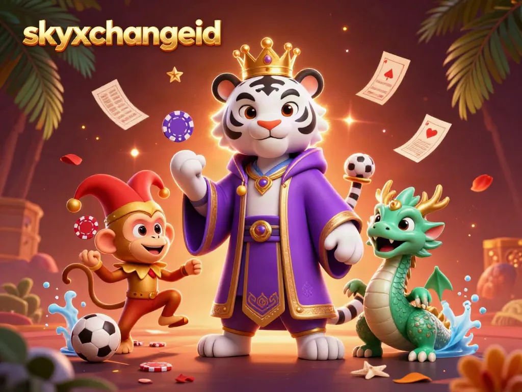 Place your bets with skyxchangeid in this lively casino scene featuring dynamic characters.