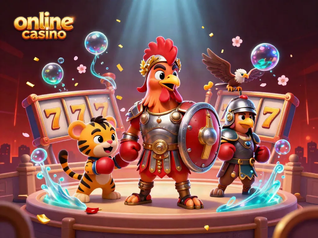 Experience thrilling action at this online casino with dynamic characters and festive gaming elements.