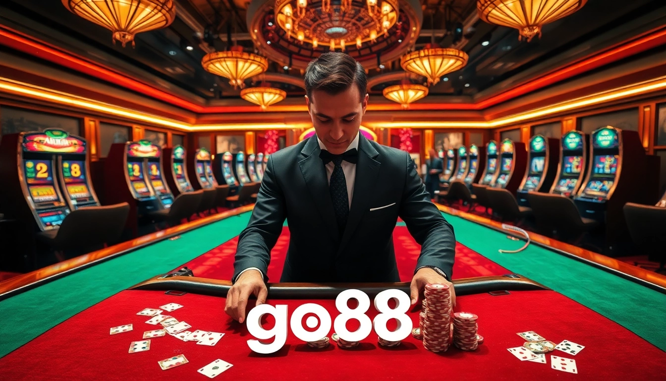 Experience the excitement of online gambling with the go88 dealer at a vibrant casino.