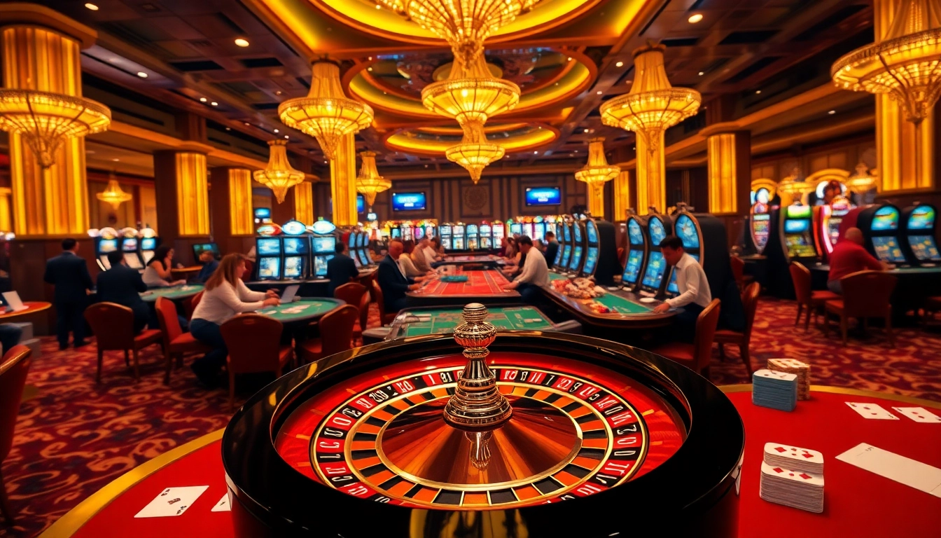 Experience the excitement of u888 with players at a vibrant casino table surrounded by colorful gaming elements.