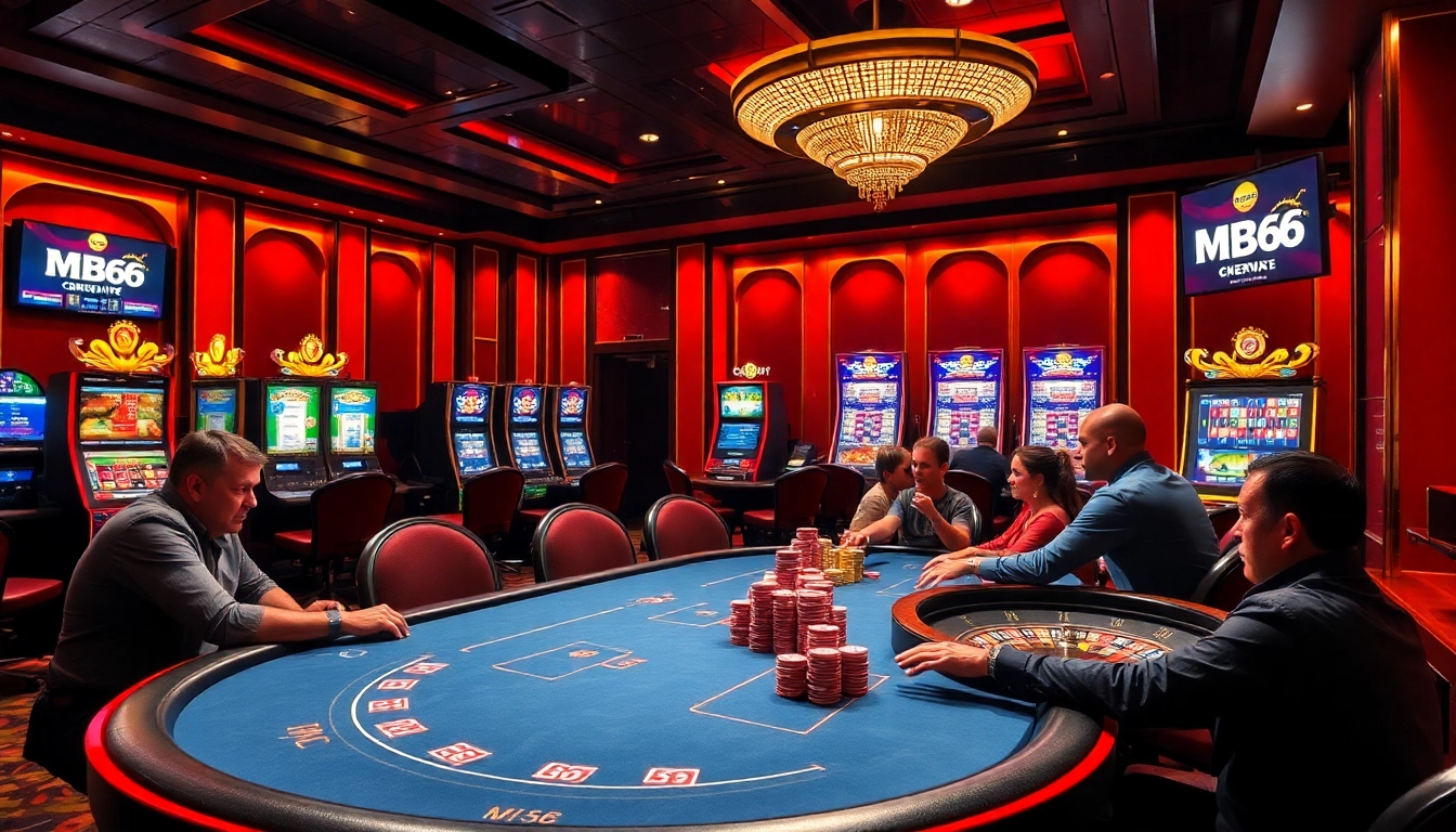 Experience thrilling gameplay at MB66 with vibrant casino tables and engaging poker action.