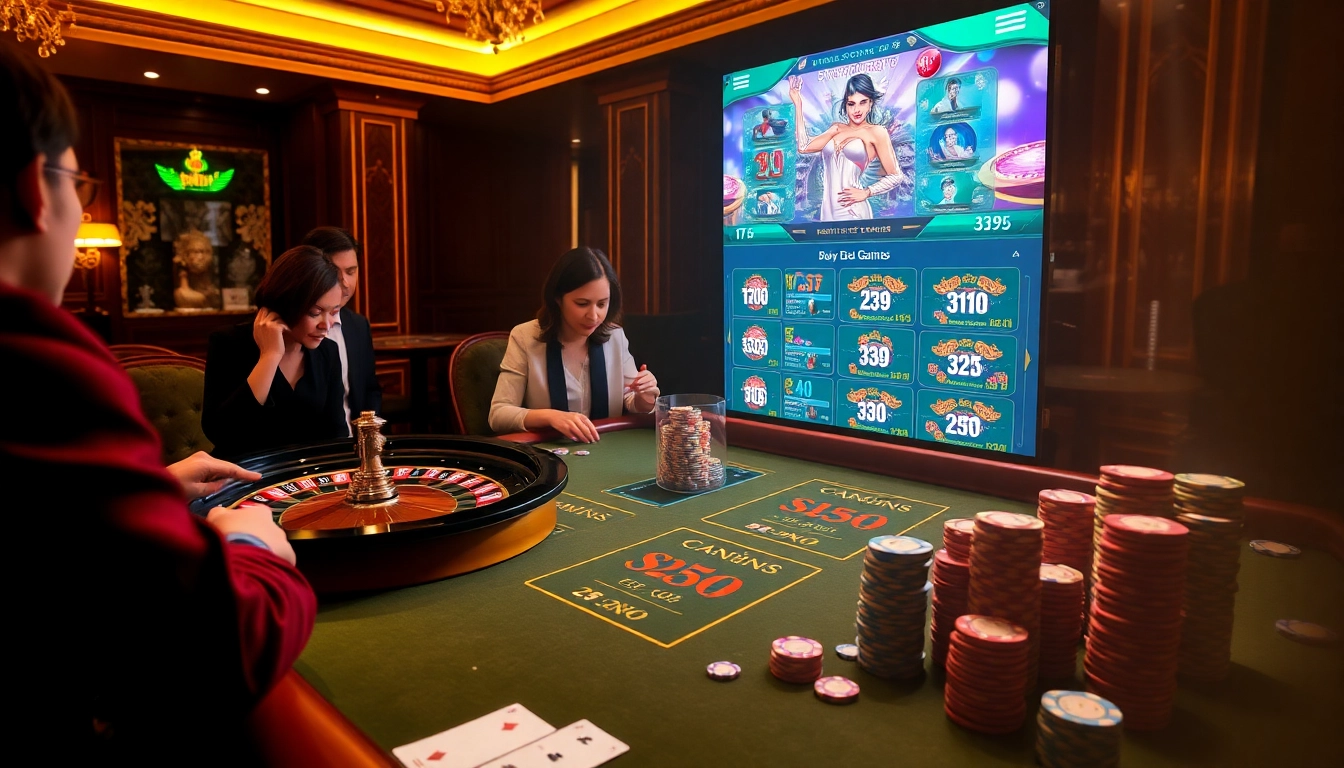 Experience the thrill of phwin with vibrant casino action, including poker chips and roulette.