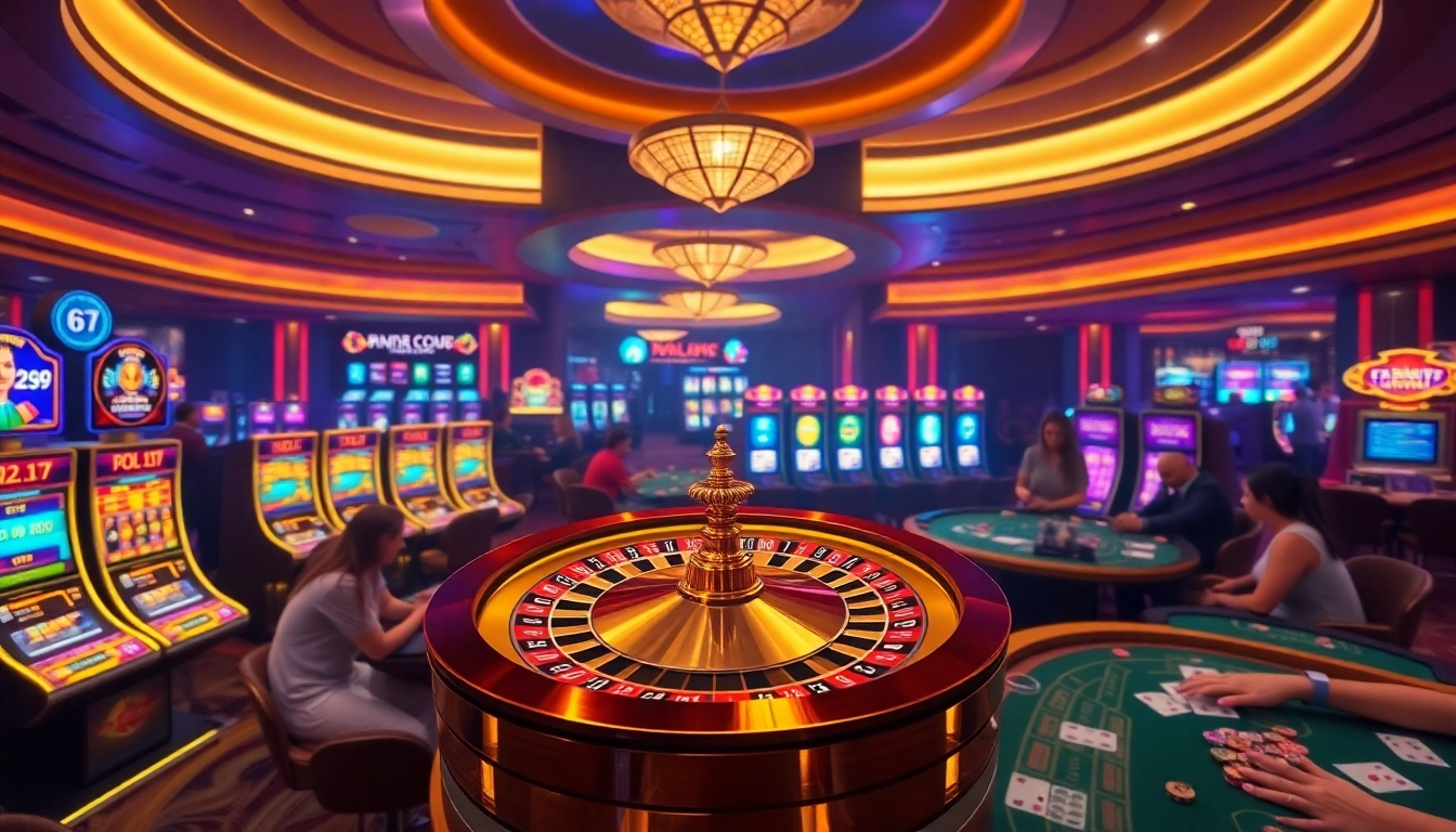 Join the excitement at NK88 casino with vibrant digital gaming elements and engaging atmosphere.