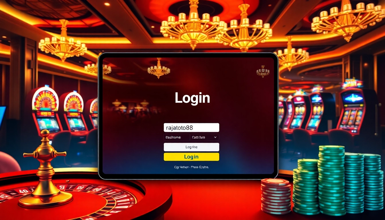 Login rajatoto88 to the exciting world of online gambling with vibrant casino visuals.
